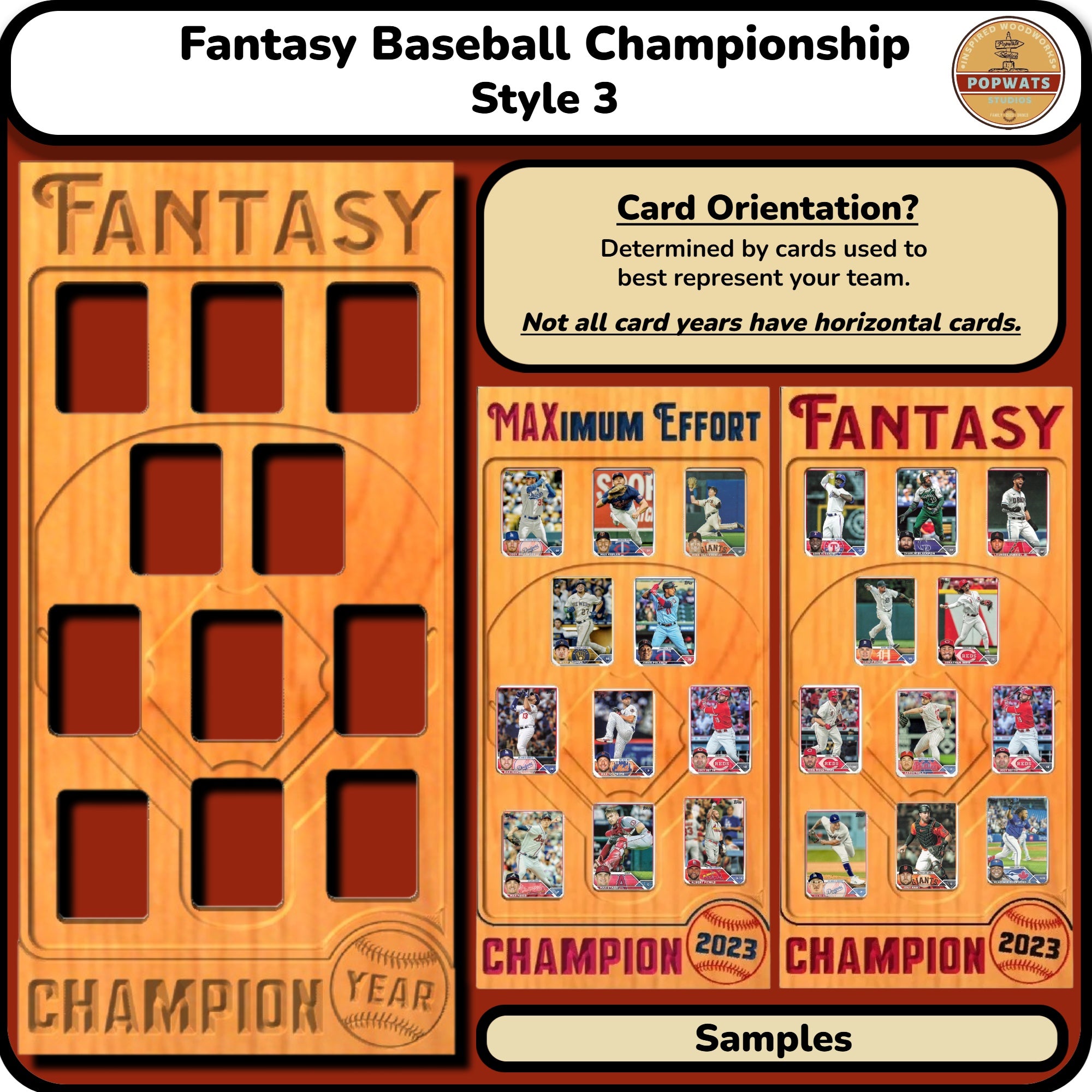 Fantasy Baseball Trading Card Championship Frame.