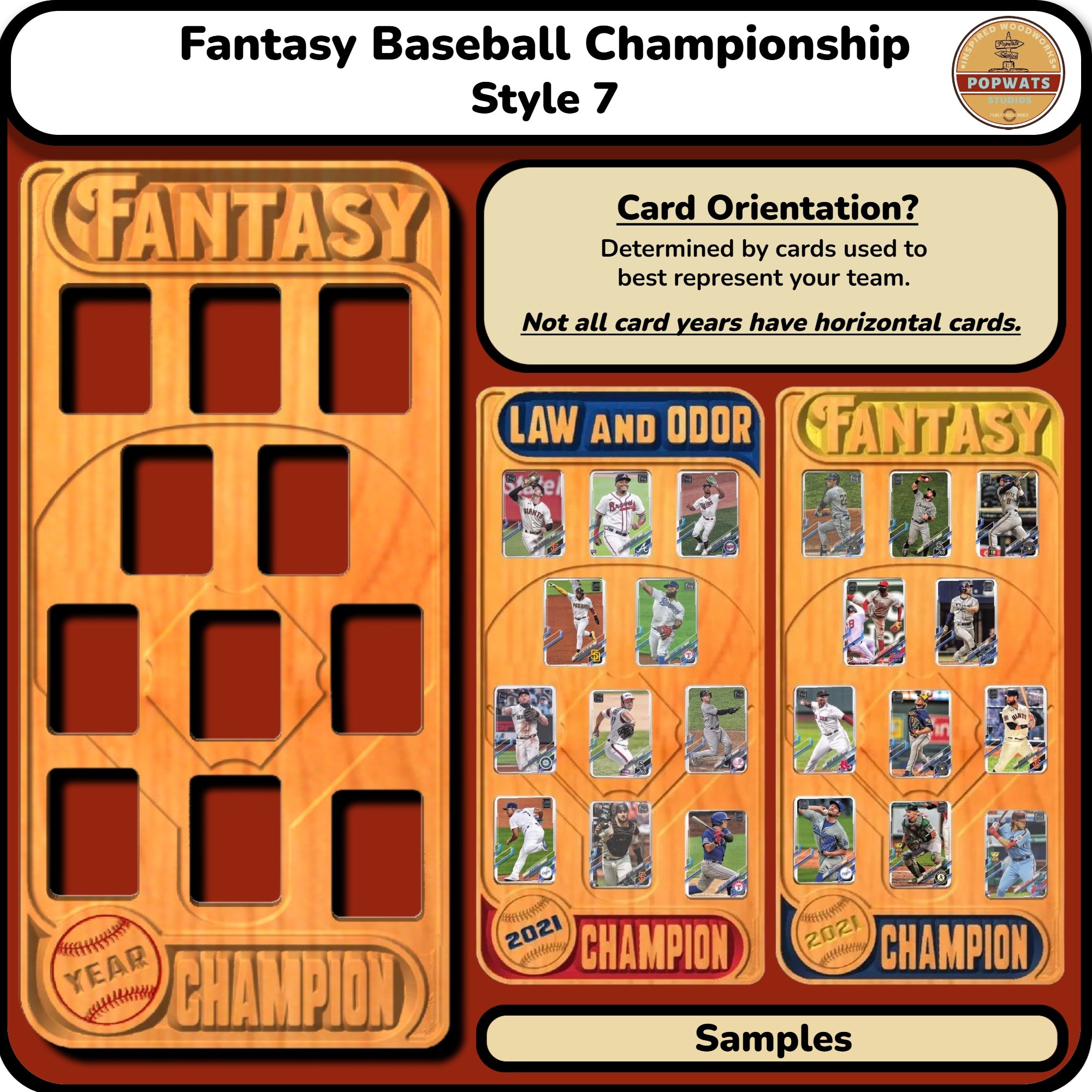Fantasy Baseball Trading Card Championship Frame.