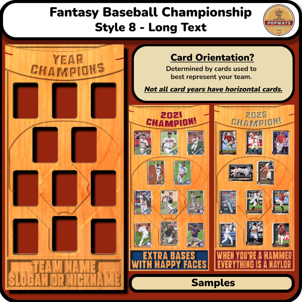 Fantasy Baseball Trading Card Championship Frame.