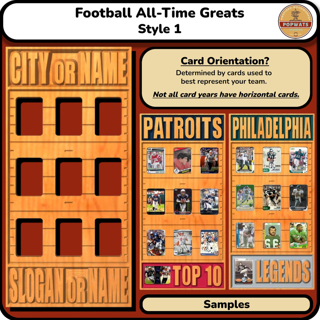 Football Legends and Superstars Trading Card Team Frame.