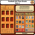 Football Legends and Superstars Trading Card Team Frame.