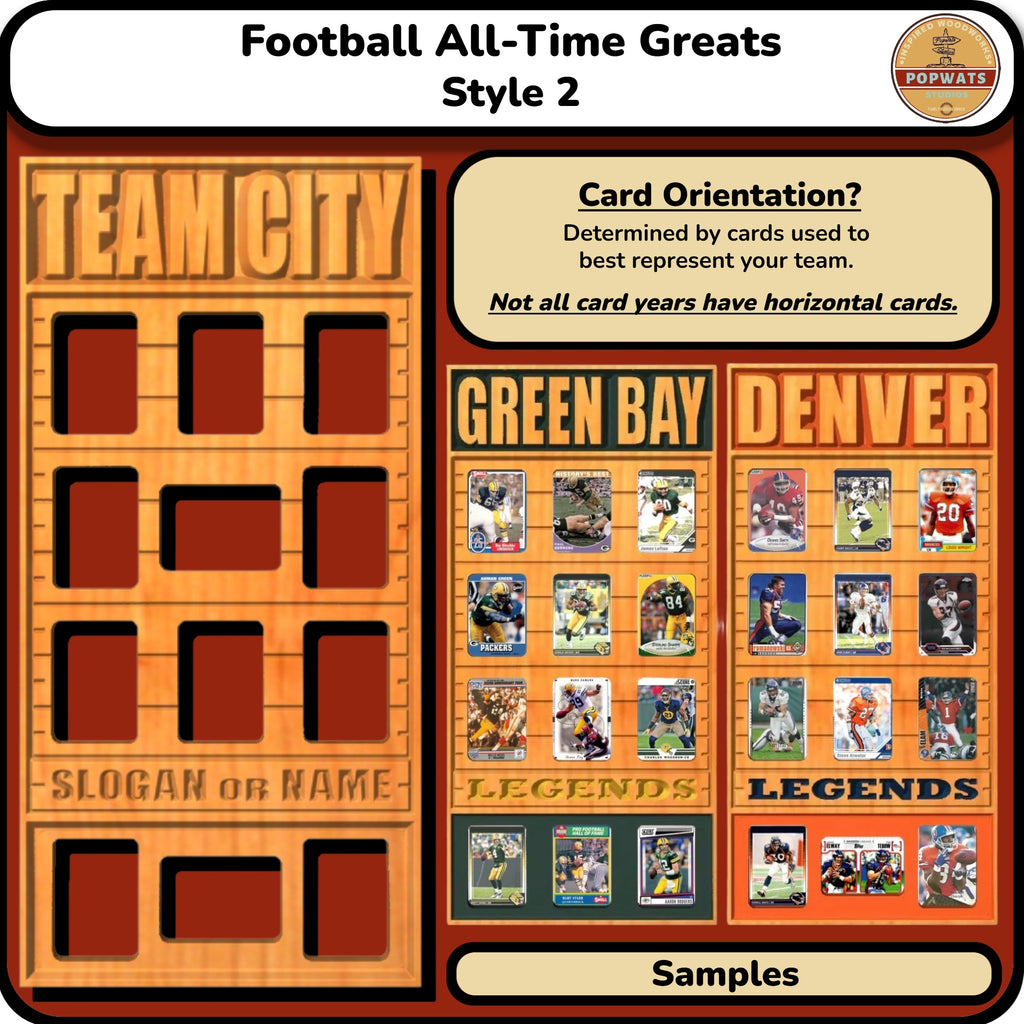 Football Legends and Superstars Trading Card Team Frame.