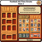 Football Legends and Superstars Trading Card Team Frame.