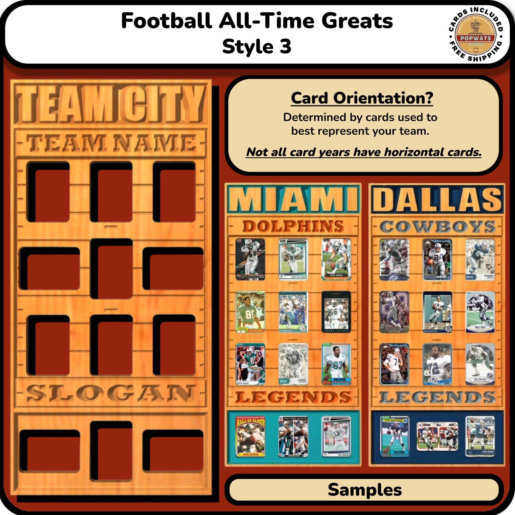 Football Legends and Superstars Trading Card Team Frame.