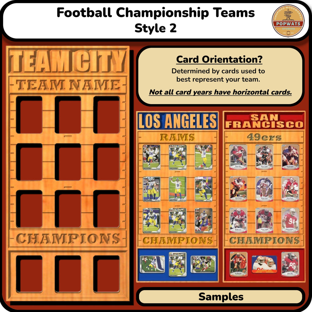 Football Championship Trading Card Team Frame.