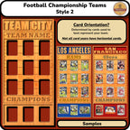 Football Championship Trading Card Team Frame.