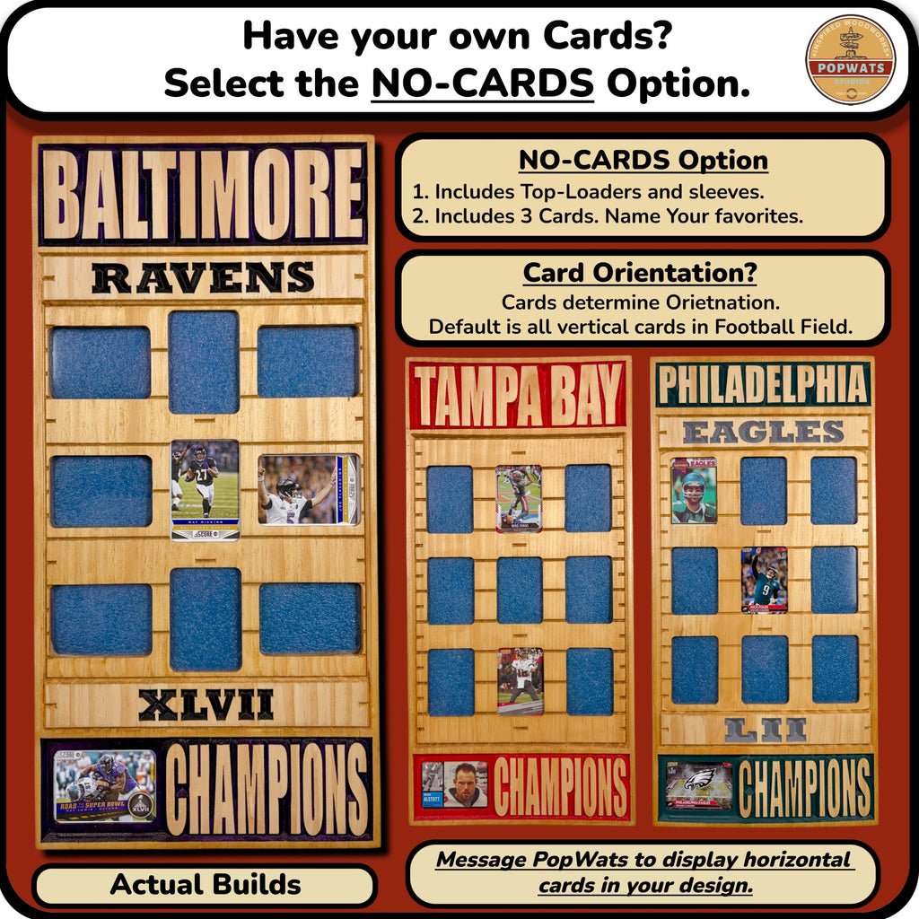 Football Championship Trading Card Team Frame.