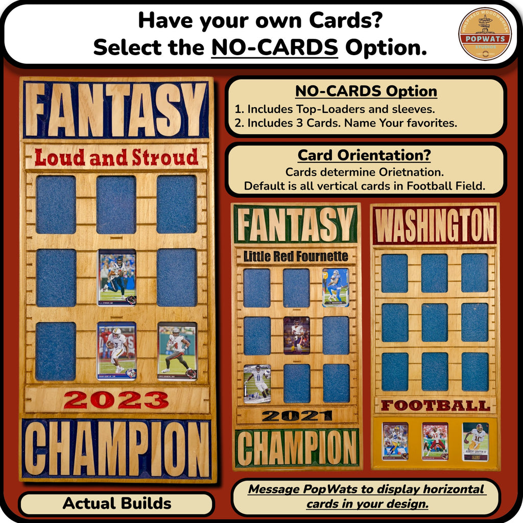 Fantasy Football Championship Trophy Trading Card Frame.