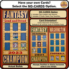 Fantasy Football Championship Trophy Trading Card Frame.