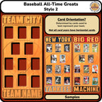 MLB Baseball All-Time Greats Trading Card Team Frame.