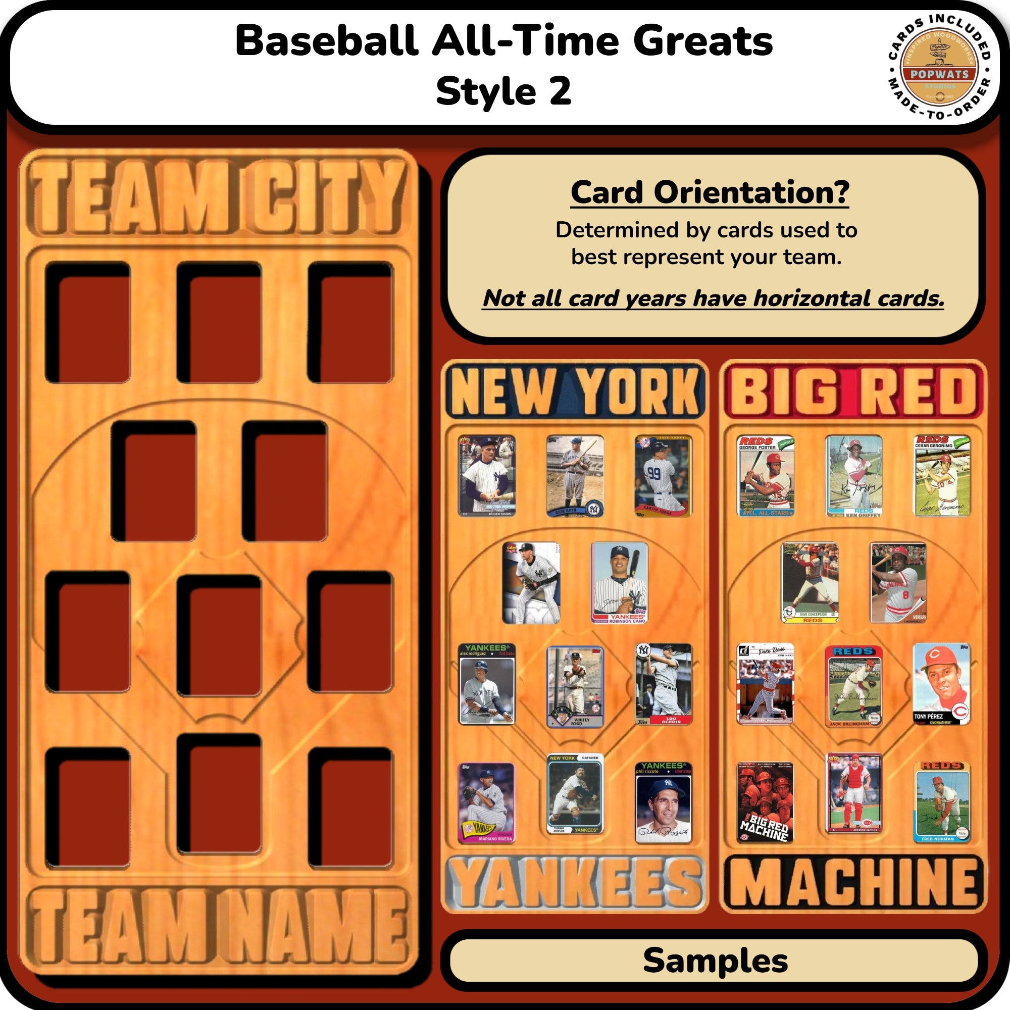 MLB Baseball All-Time Greats Trading Card Team Frame.