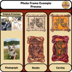 Carved Pet Photo Frame.