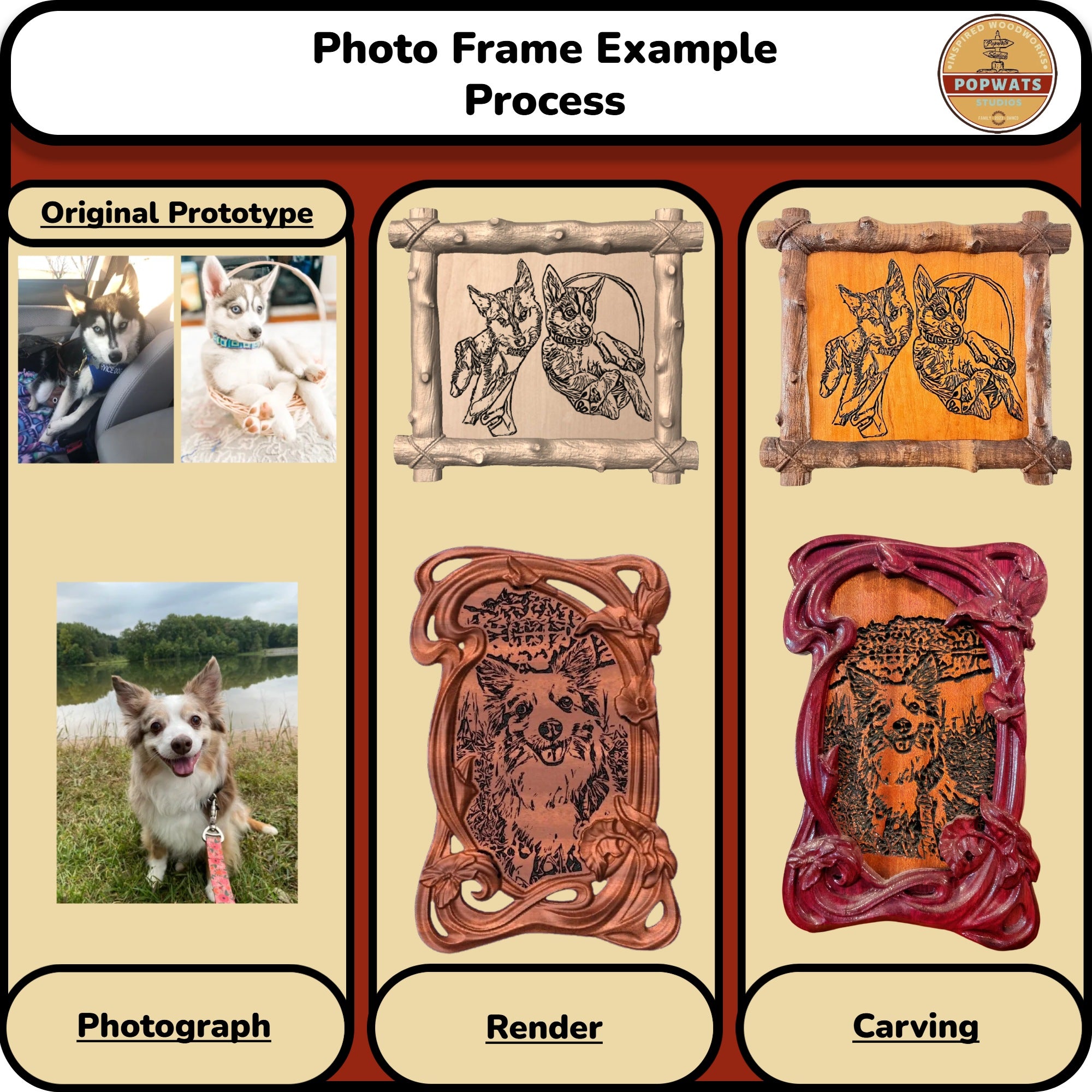 Carved Pet Photo Frame.