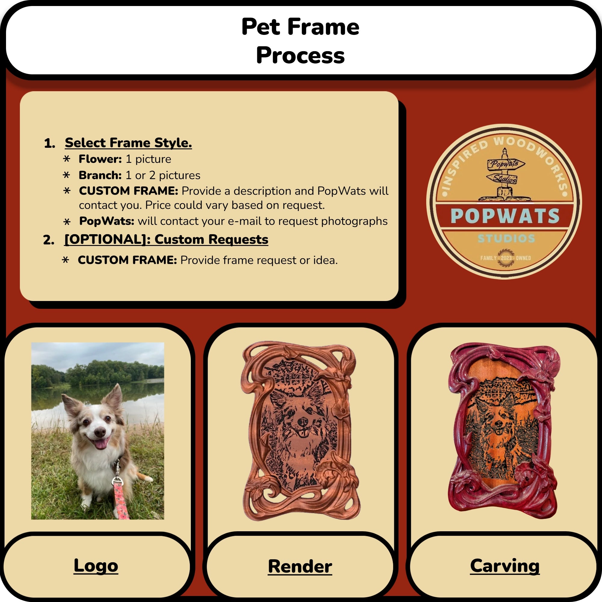 Carved Pet Photo Frame.