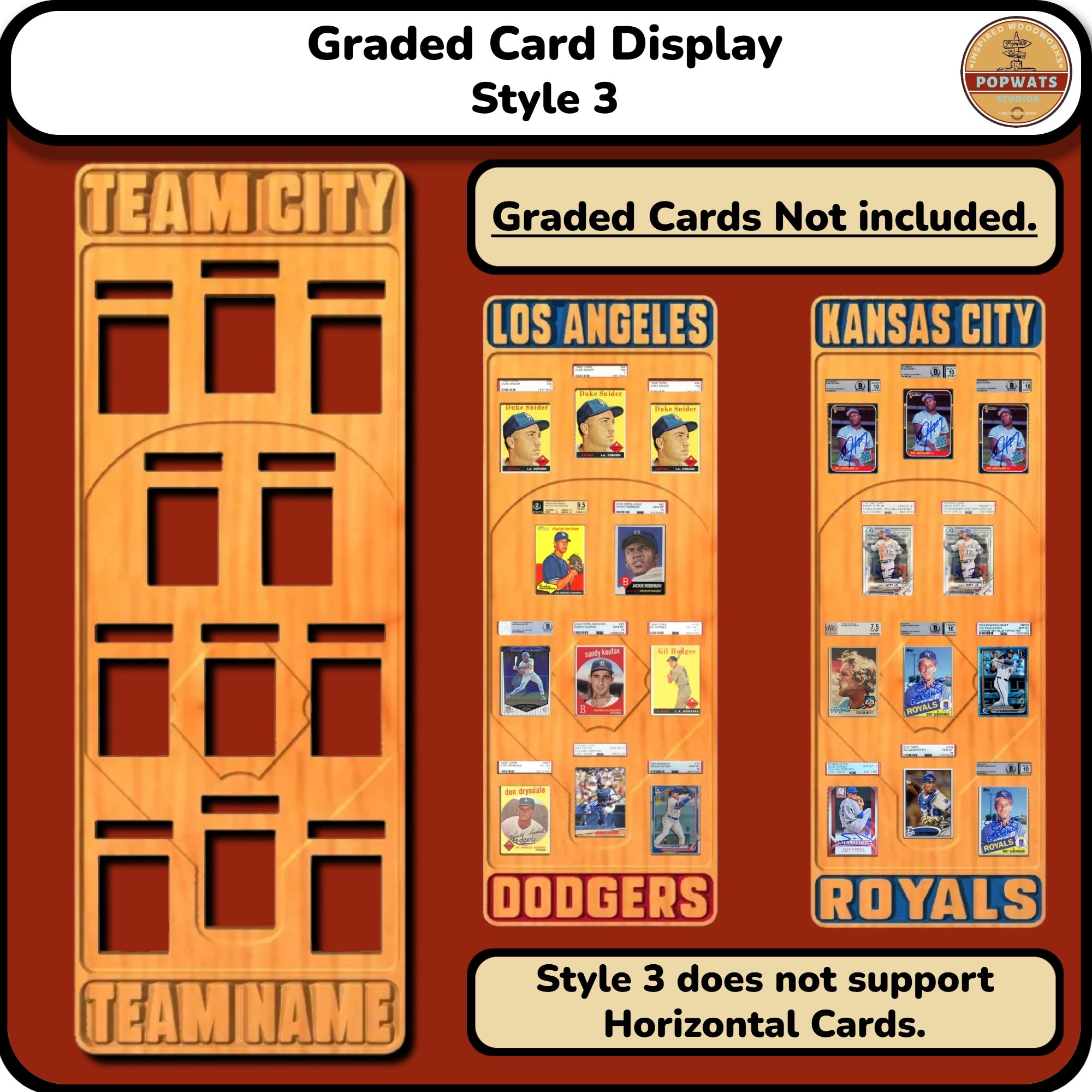 MLB Baseball Graded Card Team Frame.