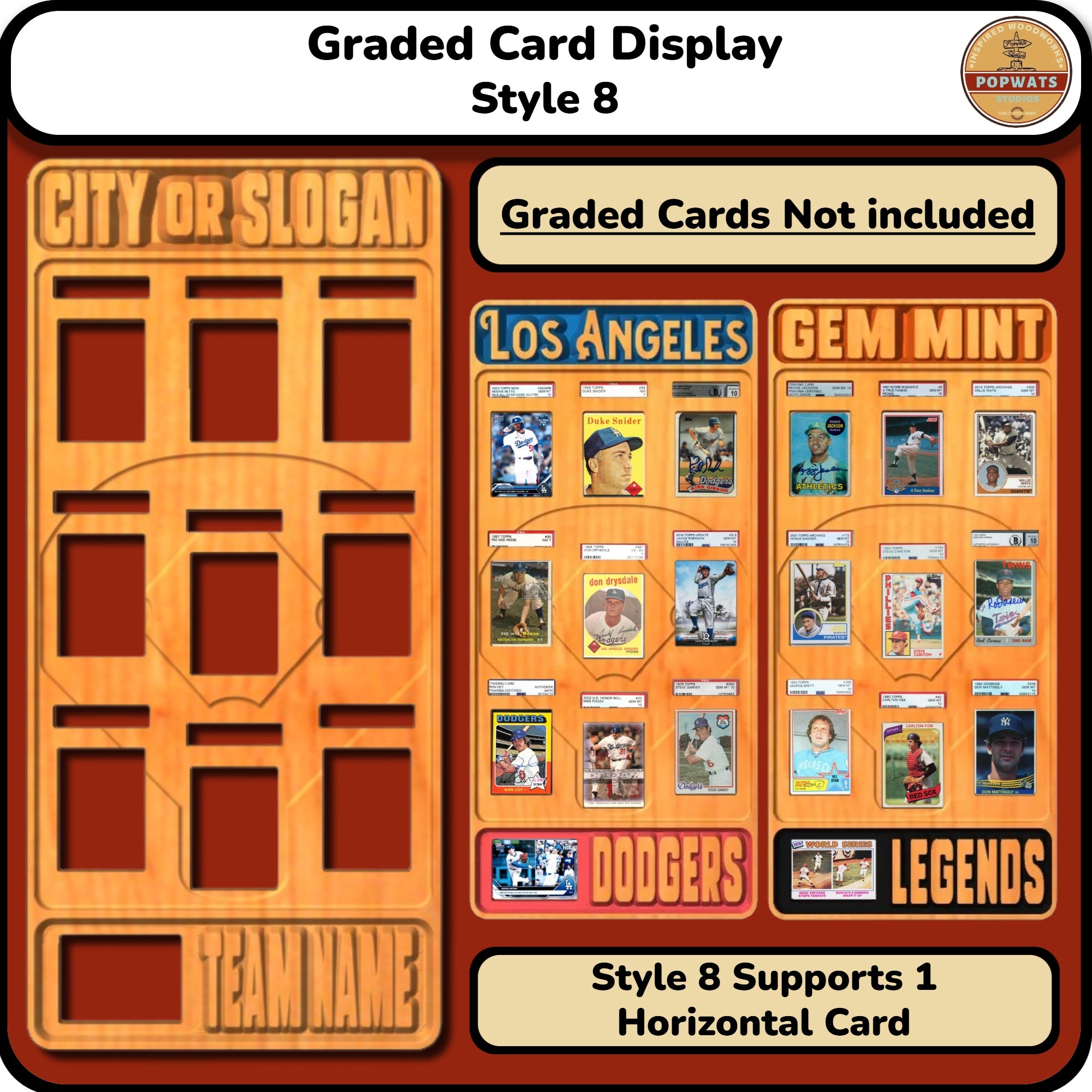 MLB Baseball Graded Card Team Frame.