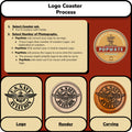Carved Logo Coaster Set.