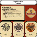 Carved Logo Coaster Set.