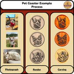 Carved Pet Coaster Set.