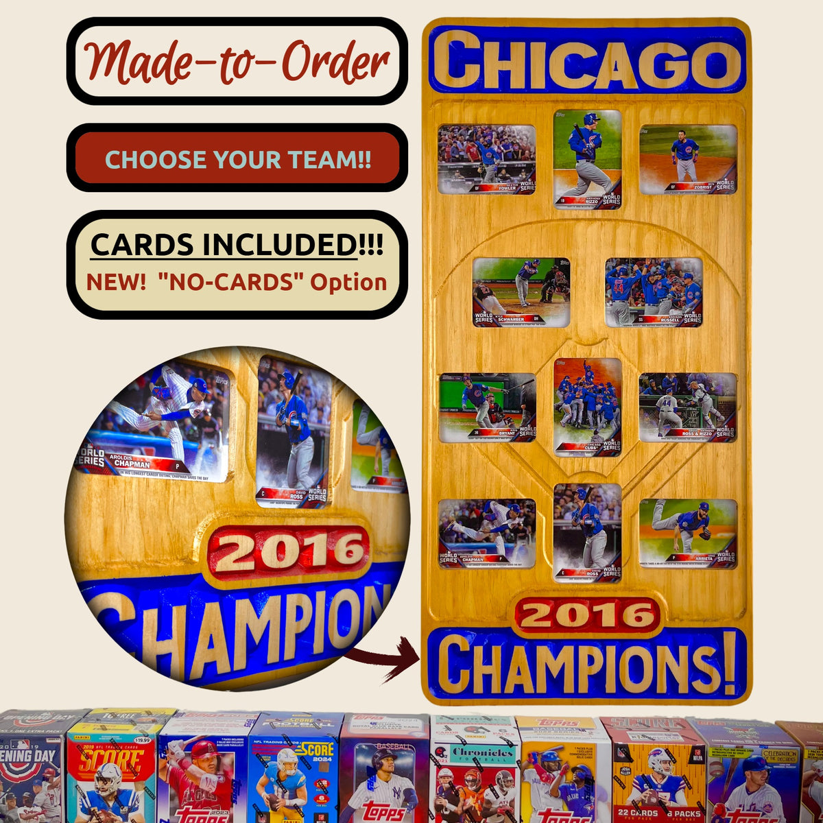 Baseball Championship Trading Card Team Frame.