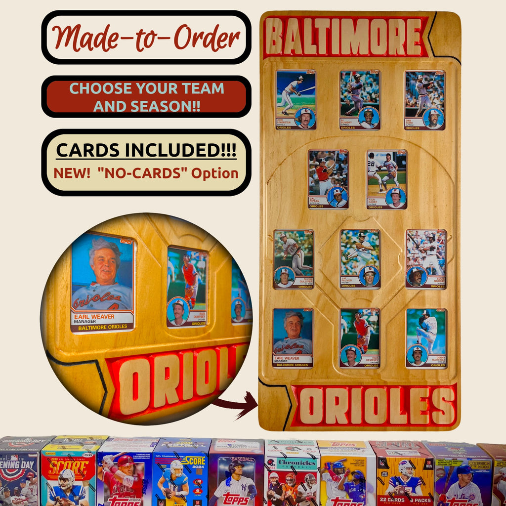 Baseball Vintage Inspired Trading Card Team Frame.