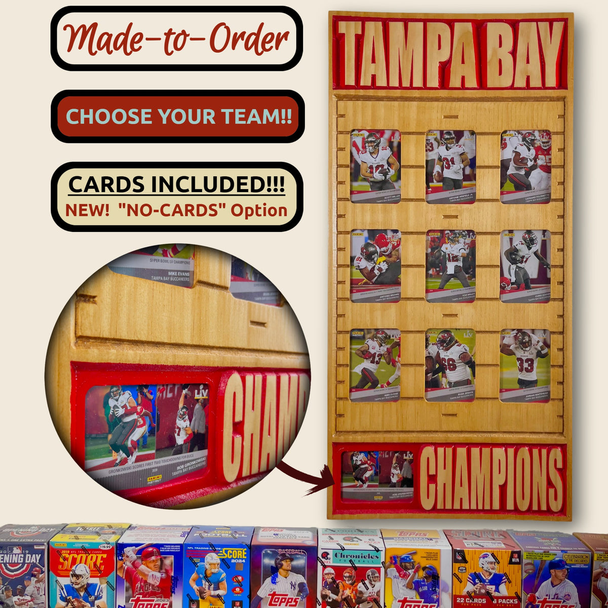 Football Championship Trading Card Team Frame.
