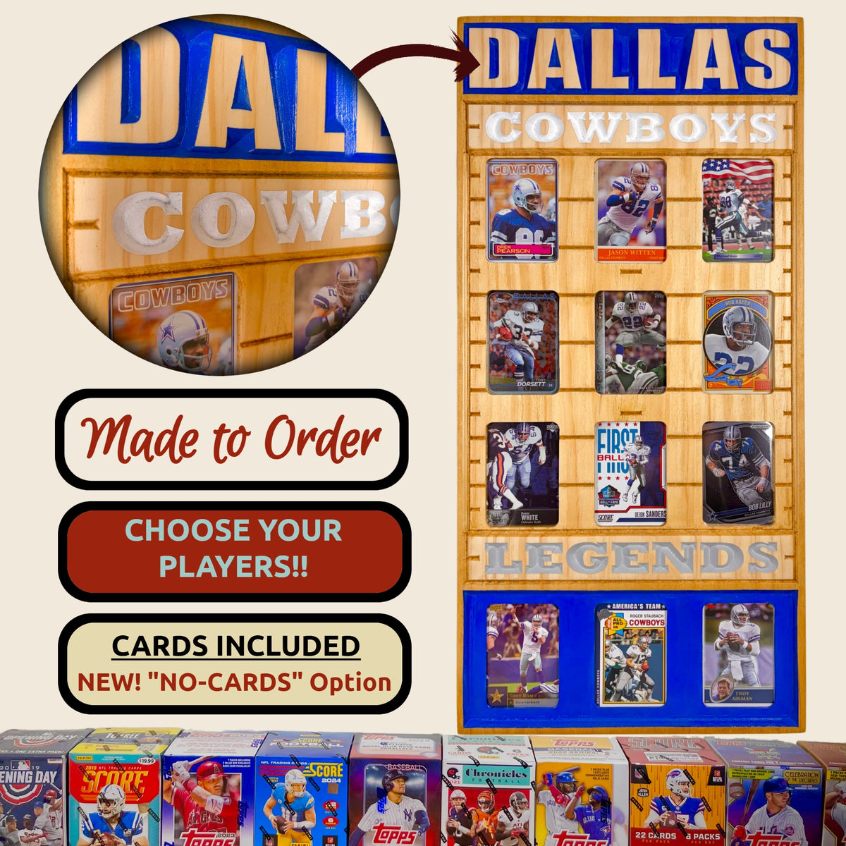 Football Legends and Superstars Trading Card Team Frame.
