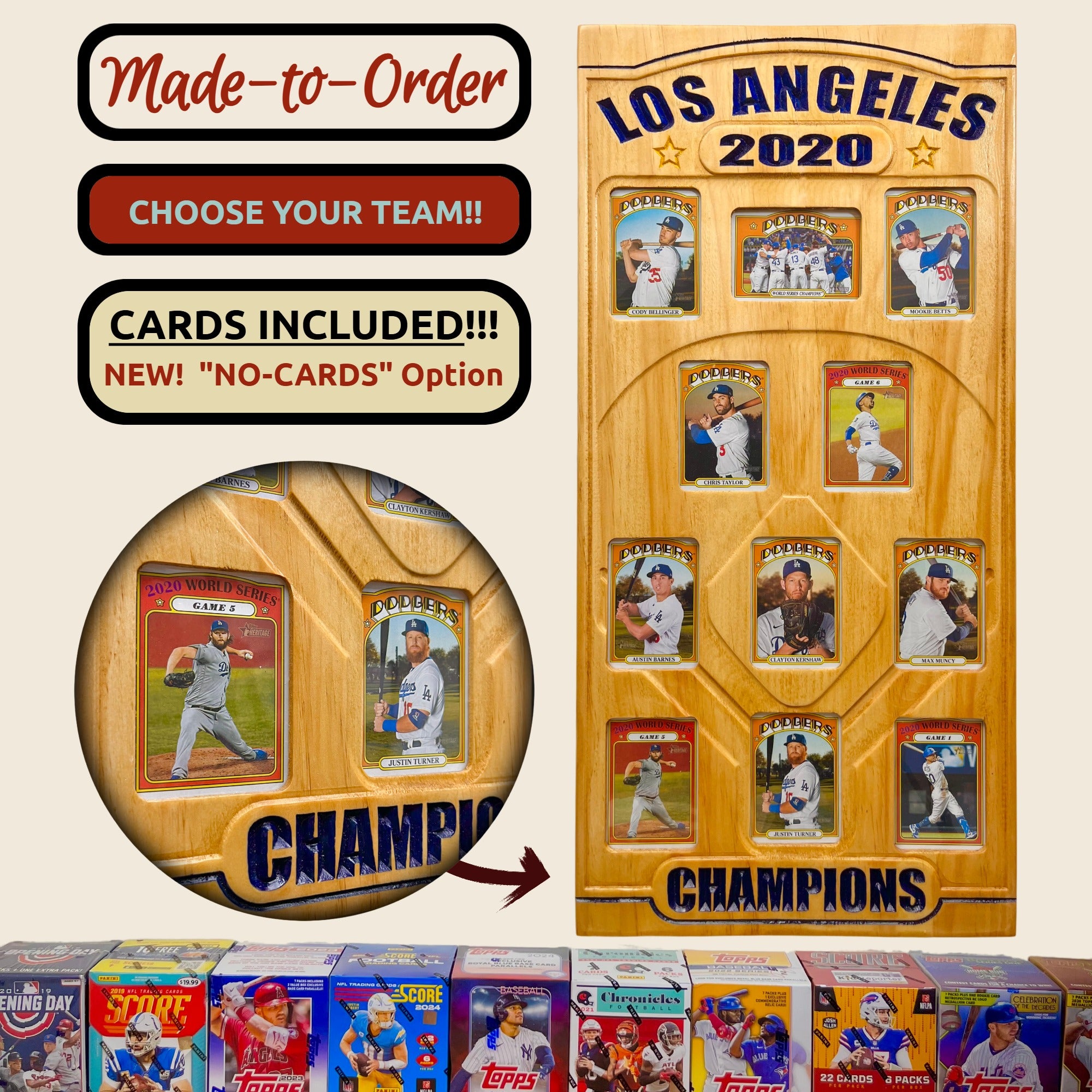 Baseball Championship Trading Card Team Frame.