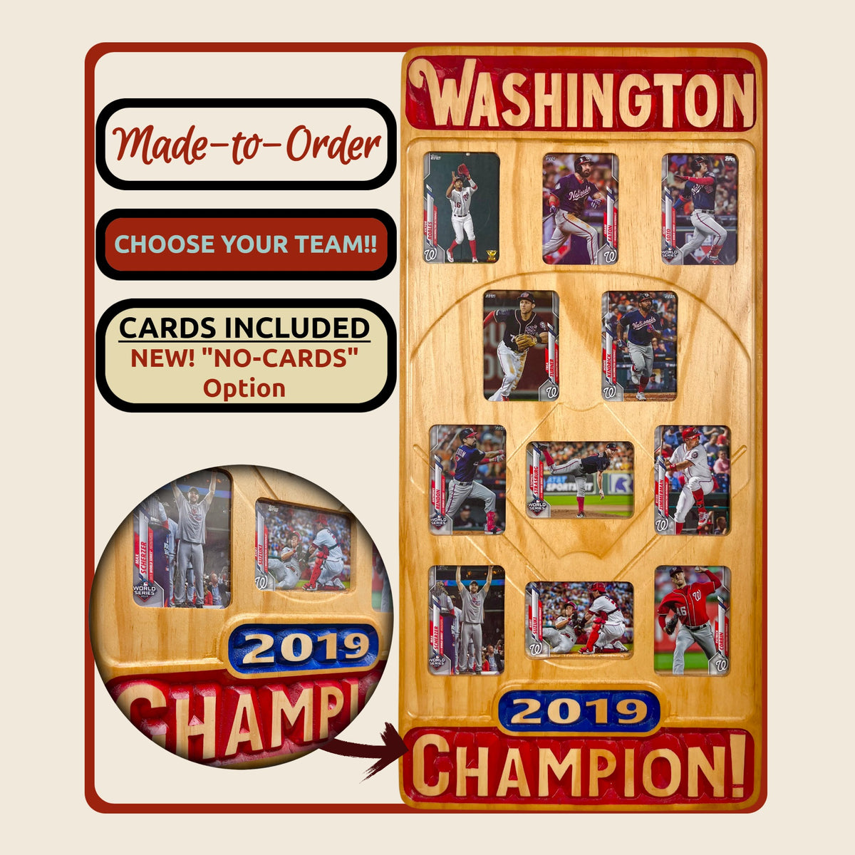 Baseball Championship Trading Card Team Frame.