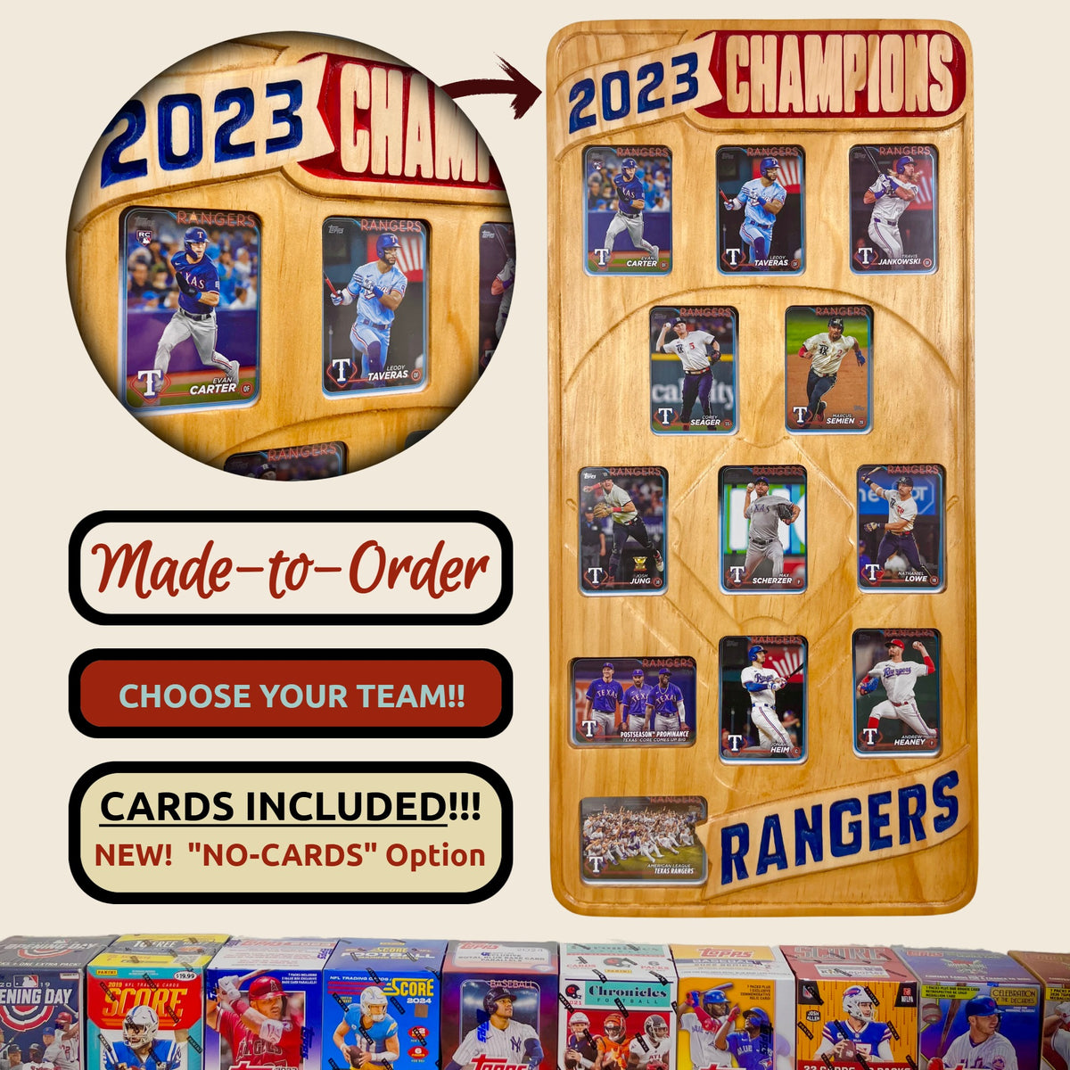 Baseball Championship Trading Card Team Frame.