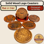 Carved Logo Coaster Set.