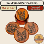 Carved Pet Coaster Set.