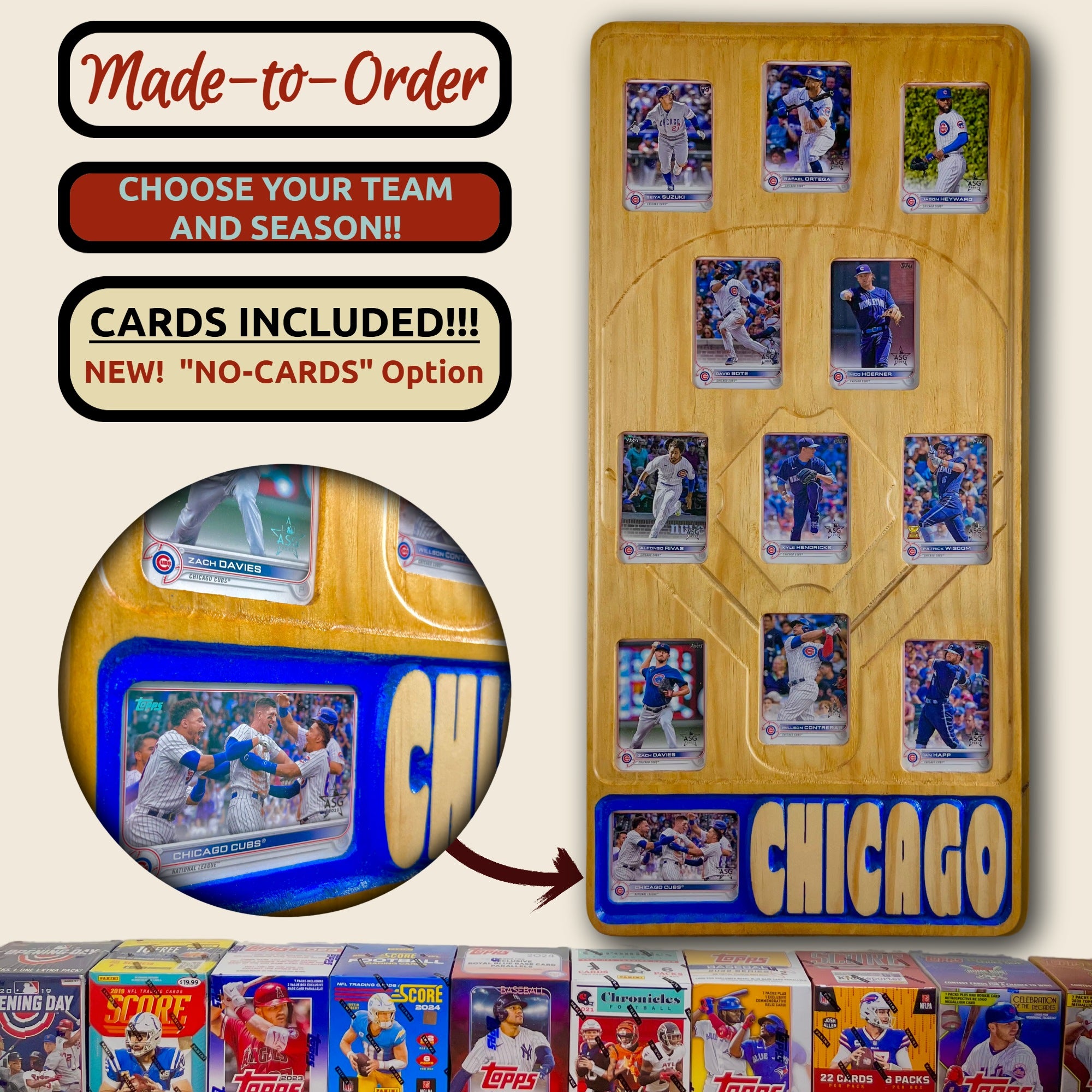 MLB Baseball Trading Card Team Frame.