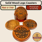 Carved Logo Coaster Set.