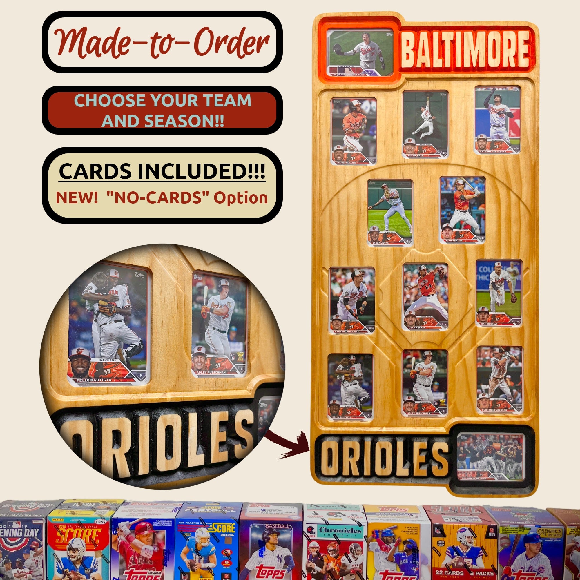 MLB Baseball Trading Card Team Frame.