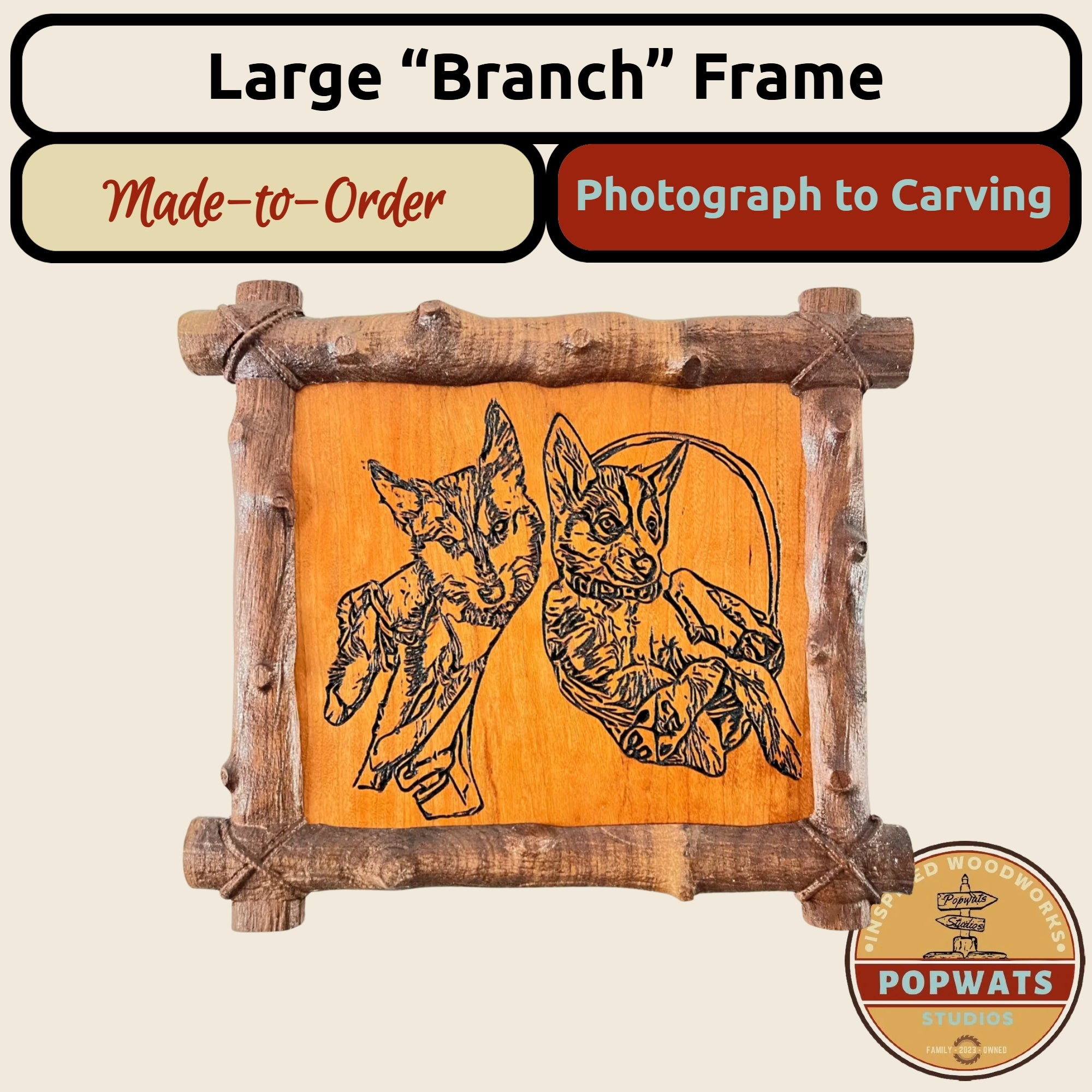 Carved Pet Photo Frame.