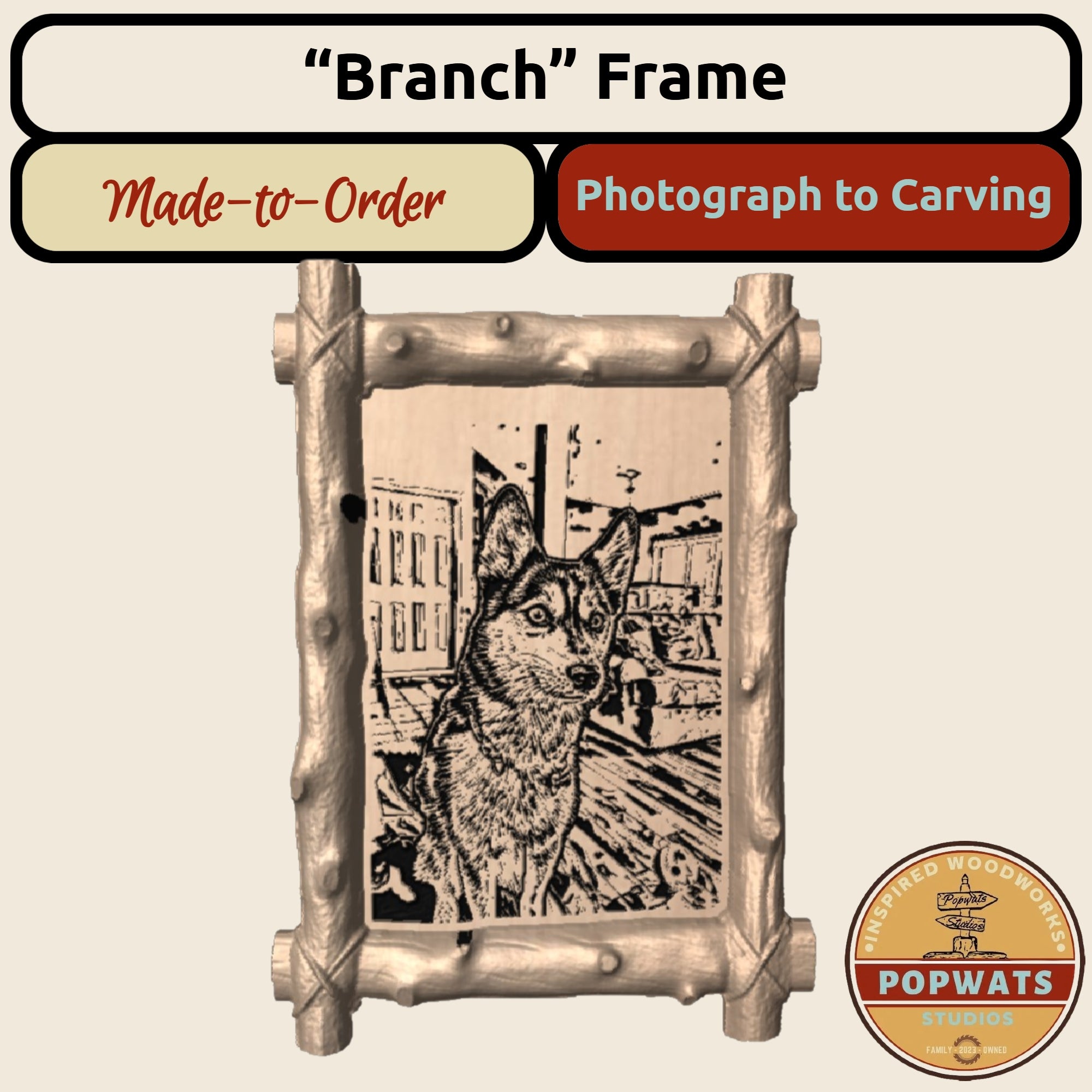 Carved Pet Photo Frame.