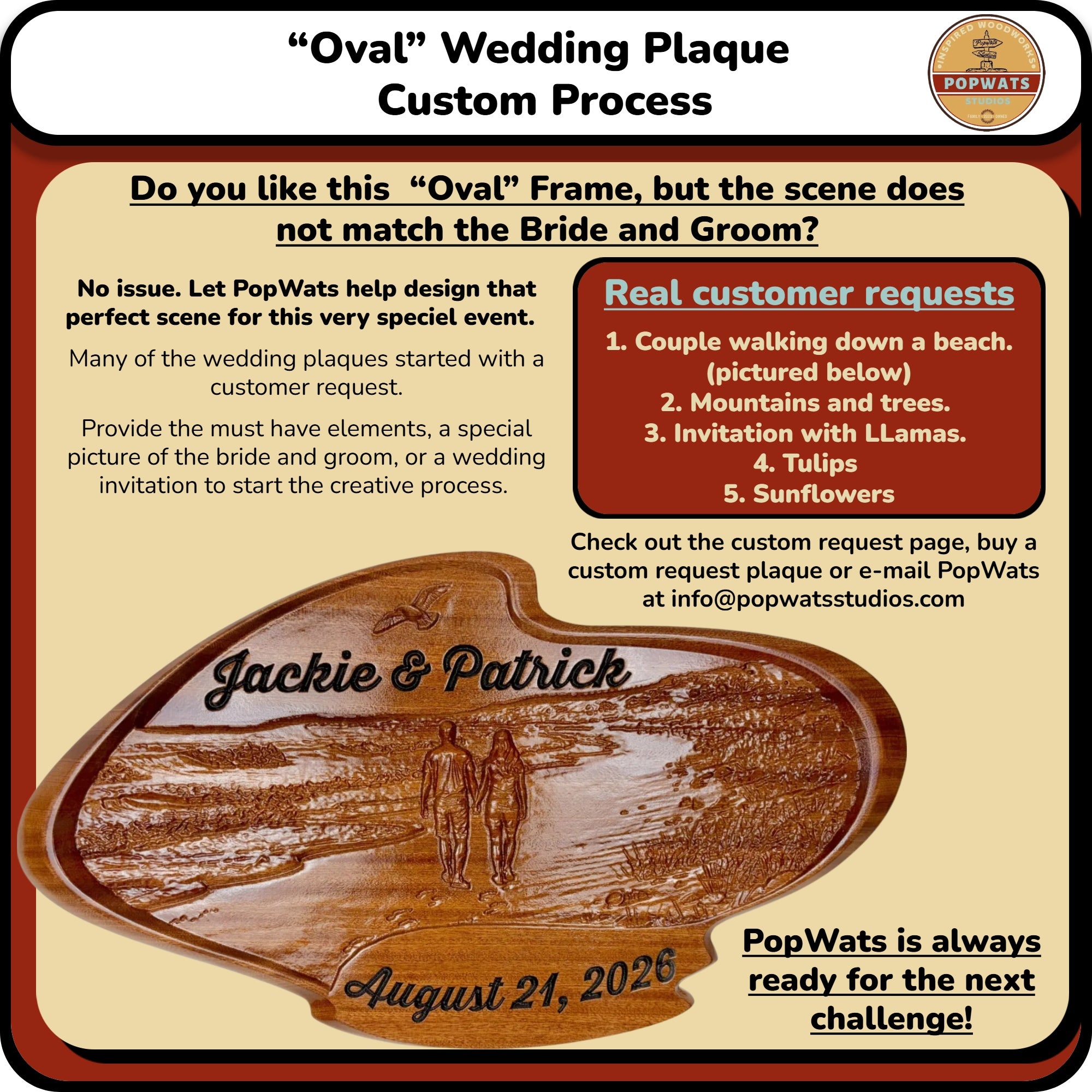Wedding Plaque - Oval
